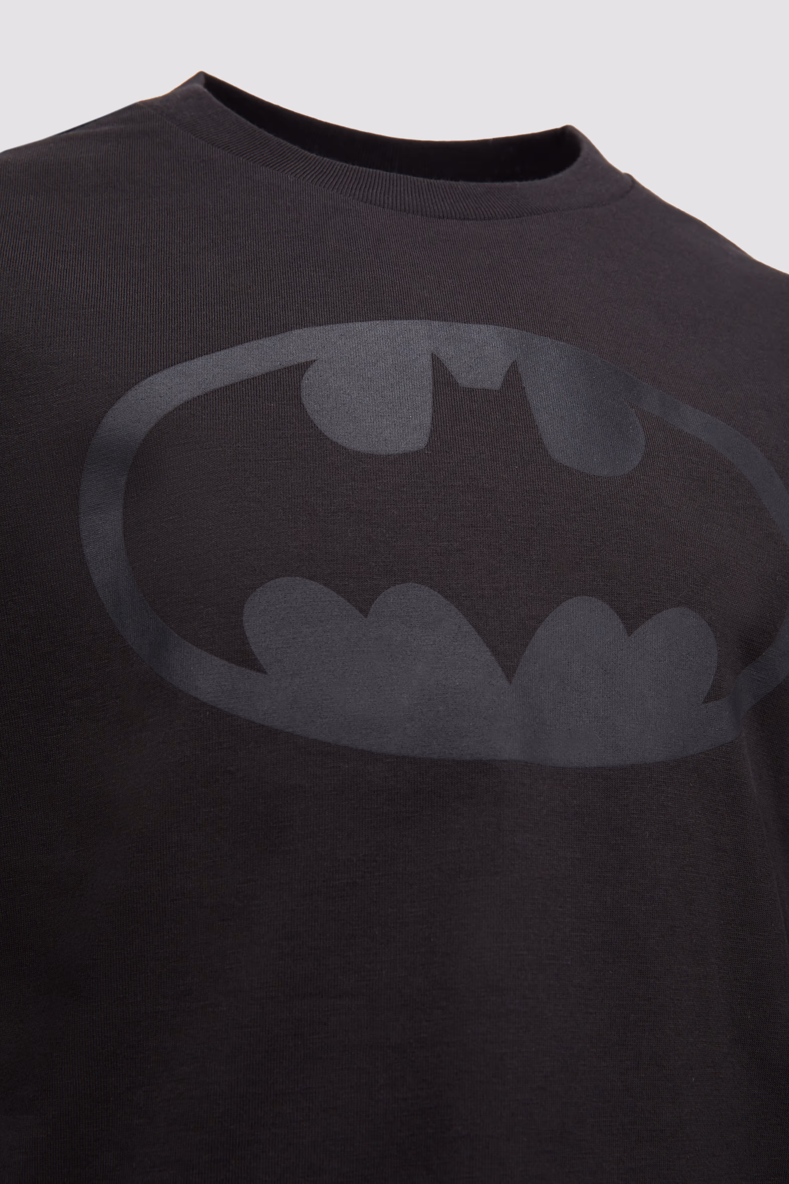 Camiseta de algodón con logotipo de Batman Niño Negro Moncler 4
